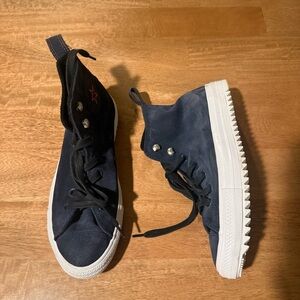 Converse Navy and White High-Top Sneakers